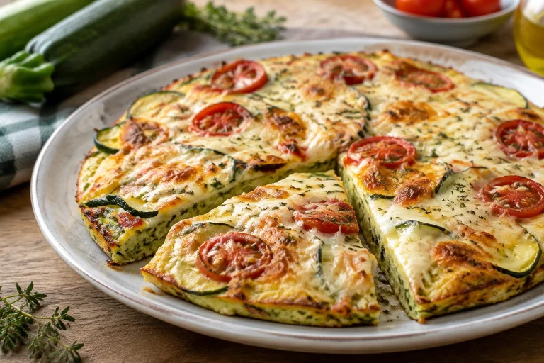 Galette de courgettes gratinée au fromage façon pizza sans pâte