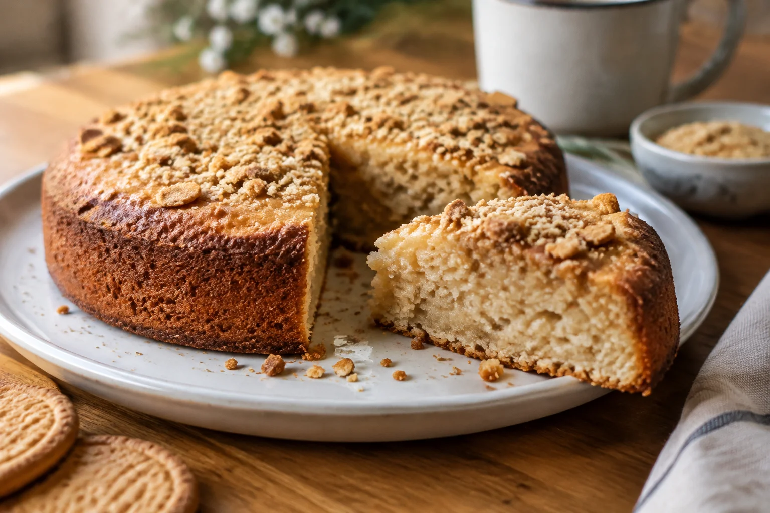 Gâteau fondant au lait concentré et biscuits écrasés, sans pétrissage
