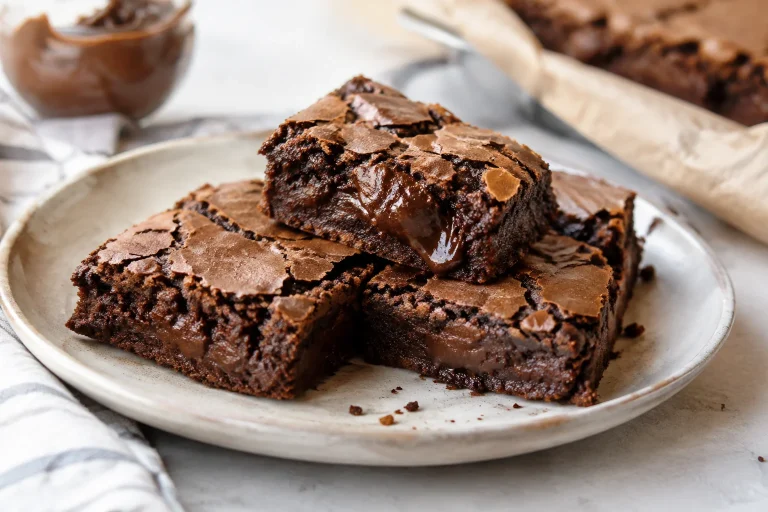 Brownie fondant au Nutella craquelé en surface