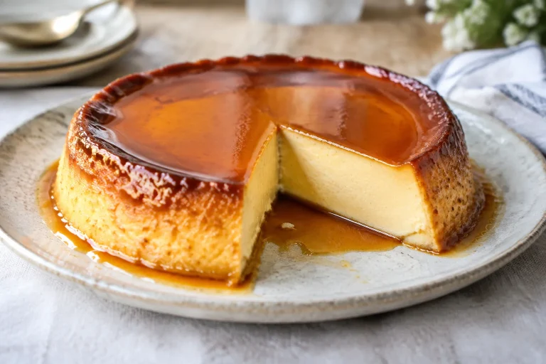 Flan pâtissier à la vanille au bain-marie et caramel ambré