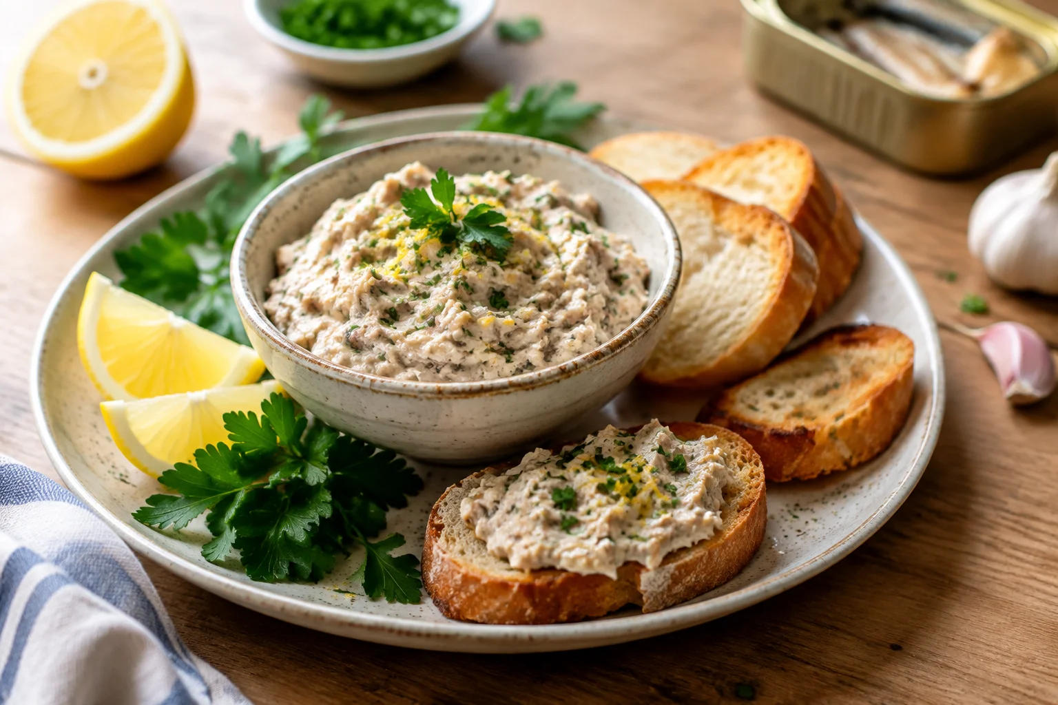Tartinade de sardines au citron et fromage frais