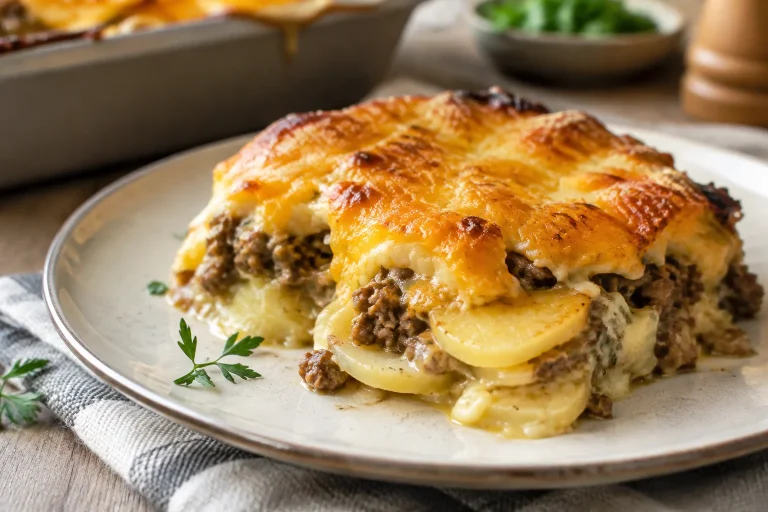 Gratin dauphinois au bœuf haché et double cheddar