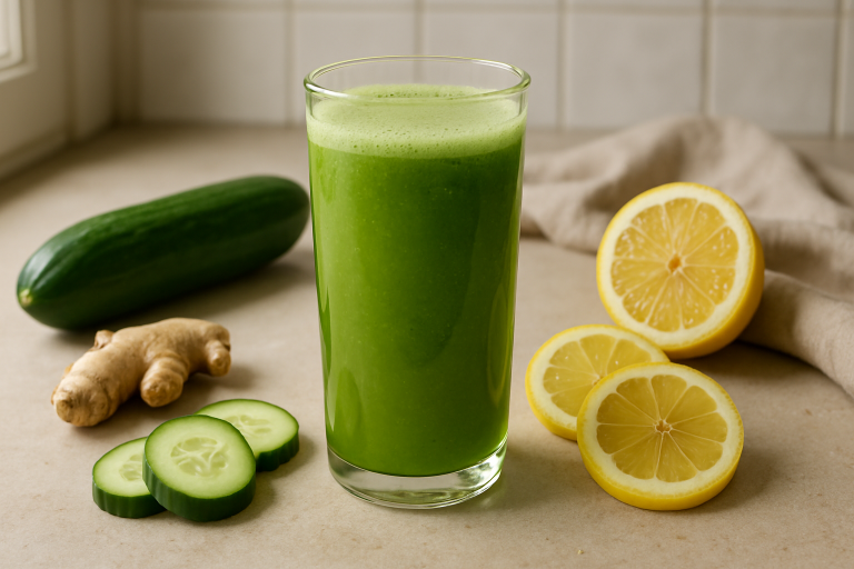 Jus détox concombre citron-gingembre pressé à froid